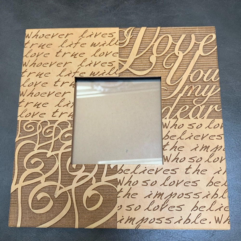 Lasercraft I Love You 7x 7 Wood Frame